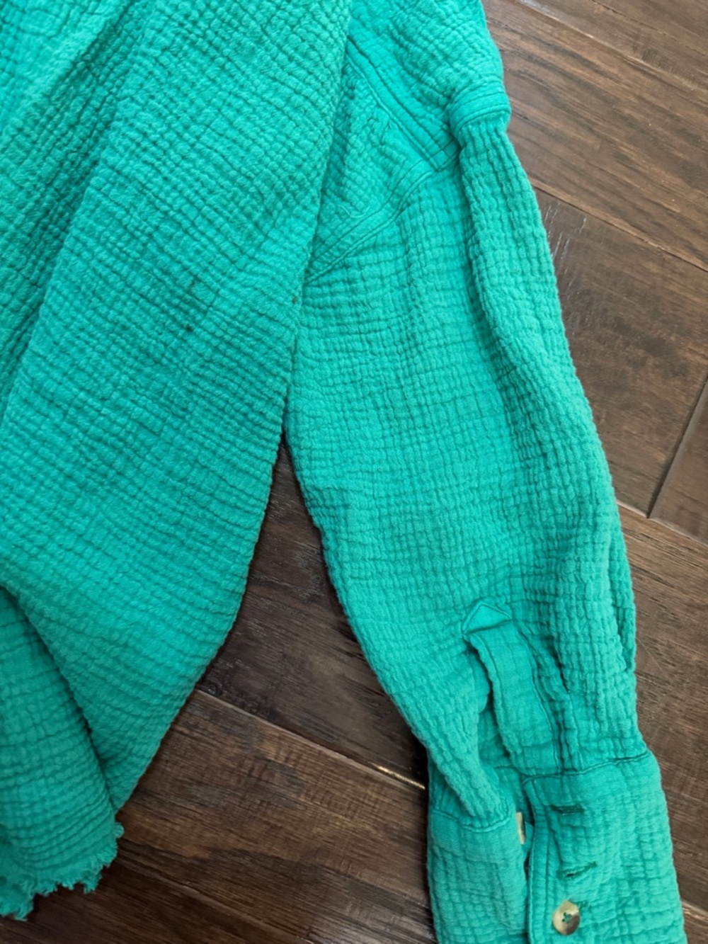 We The Free Teal Button-Up Gauze Shirt - Picture 11 of 16
